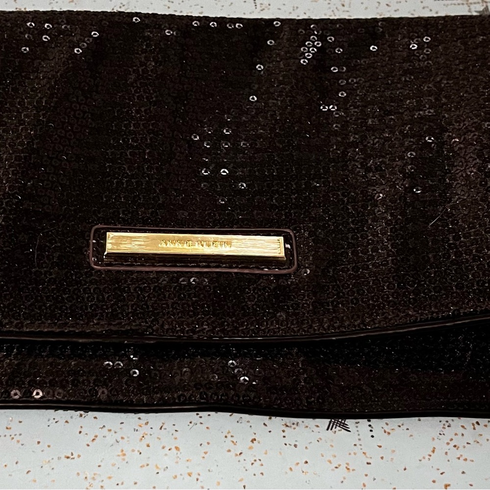 Anne Klein Black Sequin Clutch